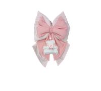 Nœud de naissance rose avec Ours Brodé Prénom Personnalisé