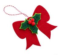 Nœud de Noël à suspendre en tissu non tissé avec un style moderne pour les fêtes (nœud trillium)