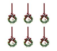 Nœud de Noël avec clochettes classique en velours rouge et vert couronne décorative à suspendre couronnes de décoration de Noël petites couronnes de cônes floquées armoires cabi