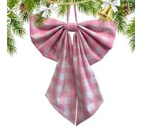 Nœud de Noël - Décoration festive en tissu, boucles décoratives pré-nouées, fonction de fixation rapide, mise en valeur de la présentation saisonnière, fenêtre d'accentuation pour cérémonie dans la