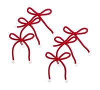 Nœud de Noël en Flanelle Rouge à Suspendre, Décoration | Trou Prépercé et Ruban Assorti Inclus, Finition Lisse, Léger et Anti-froissement, Intérieur Hiver