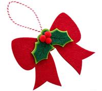 Nœud de Noël moderne fabriqué à partir de tissu non tissé durable adapté pour sapin et décoration de vacances (double nœud)