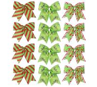 Nœud de Noël - Nœuds pour Guirlandes De Fêtes | 12 Pièces Décorations Colorées pour Couronne Guirlande Arbre Intérieur Extérieur Porte
