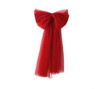 Nœud de Noël pour décoration de sommet du sapin fabriqué à partir de fil de polyester pour les fêtes saisonnières (rouge vin)