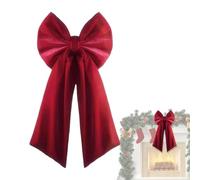 Nœud de Noëls géant en velours, nœud rouge pour sapin de Noëls, décorations de No-ël pour manteaux de cheminée, portes d'entrée, mariage, ferme, chambre à coucher, couloir, Thanksgiving, anniversaire