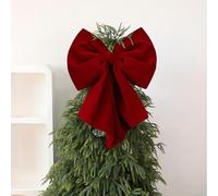 Nœud de Sapin de Noël, Grands Nœuds en Velours Rouge Bourgogne pour Sapin de Noël, Décorations de Nœud de Vacances à Faire Soi-Même pour Guirlande de Porte, Couronne, Manteau, Fête (Bourgogne, 30 * 35