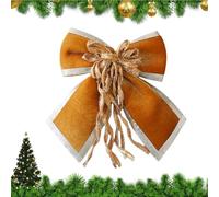 Nœud de sapin de Noël | Ruban rouge doré - Ruban de pari pour sapin de Noël, couronne de fête, guirlande de cheminée, décoration murale pour porte, bureau, école, emballage de mariage