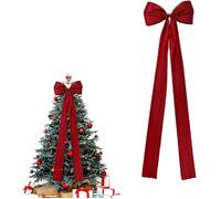 Nœud de Sapin de Noël - ULISEM - 120 cm - Satin Rouge - Décoration Élégante
