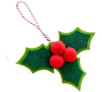 Nœud décoratif à suspendre pour sapin de Noël en tissu non tissé avec style contemporain (vert trifolié)