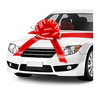 Nœud décoratif de voiture avec inscription « Congratulations Graduate 2023 » - 50,8 cm - Grand nœud d'emballage pour Noël, fête d'anniversaire, décoration de voiture (rouge et noir)