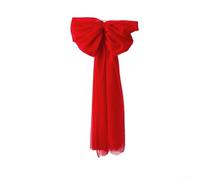 Nœud décoratif en polyester conçu pour le sapin de Noël pour le placement du sommet et l'intégration fonctionnelle avec couronnes, guirlandes et zones de décoration (rouge)