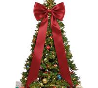 Nœud Décoratif Extra Large pour Sommet De Sapin De Noël 190x47 Cm Nœuds De Noël en Satiné pour Sapin De Noëls Grand Nœud Rouge Décoration pour La Maison, Couronne, Toile De Fonds Murale