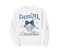 Nœud en Denim et Diamants pour Femme Sweatshirt