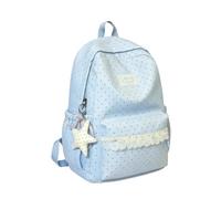 Nœud en dentelle et étoile décorative : Ce sac à dos esthétique orné d'un n | Nœud en dentelle et étoile décorative : Ce sac à dos esthétique orné d'un nœud en dentelle et d'une étoile décorative se tran