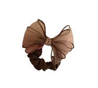 Nœud en maille avec strass - Accessoire de cheveux élastique pratique pour femmes et filles - Pour fête sportive - Chouchou à cheveux - Pour un usage quotidien