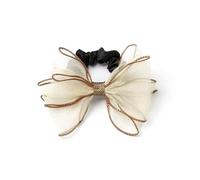 Nœud en maille avec strass - Accessoire de cheveux élastique pratique pour femmes et filles - Pour fête sportive - Chouchou à cheveux - Pour un usage quotidien