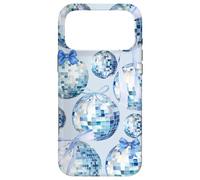 Nœud en Ruban Bleu Clair esthétique et Coquette Boule Disco Coque pour iPhone 17 Pro Max