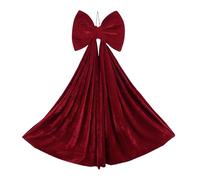 Nœud en velours rouge vin - Serpentin, 150 cm de long, pointe de sapin de Noël, décoration de vacances, affichage d'ornement festif de rampe d'escalier - Cheminée murale de ferme élégante - Pour une