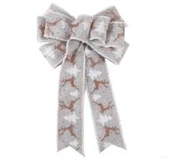 Nœud géant rose décoratif pour fête de vacances 41 x 24 cm (gris)