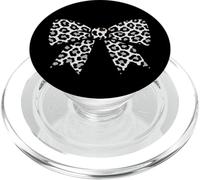 Nœud imprimé léopard Noir et Blanc PopSockets PopGrip pour MagSafe