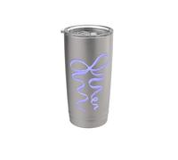 Nœud lilas coquette Gobelet isotherme en acier inoxydable double paroi