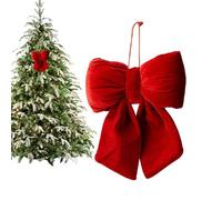 Nœud Noël Velours Rouge - Ruban Attache Torsadée | Décoration Sapin Fêtes Hiver | Ornement Éléphant 3D Mariage Soirée Célébrations