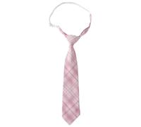Nœud papillon à carreaux rose pour fille japonaise, uniforme scolaire, nœud papillon ajusté pré-noué pour cosplay, fêtes, Pas besoin de nouer, taille unique