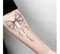 Nœud papillon anglais, autocollant de tatouage temporaire à base de plantes, semi-permanent, ne déteint pas, longue durée 2 semaines, faux tatouages