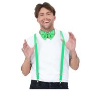 Nœud Papillon & Bretelles Kit Vert St Saint-Patrick Jour Déguisement Irlandais