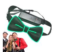 Nœud Papillon Brilliant in the Dark - LED Bright Butterfly Knot Costume Flash Froid | Nœud papillon LED Light Fantasy, cravate de révérence néon amusante pour les festivals de lumière, Vert, Consulte