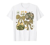 Nœud Papillon Camouflage léopard Citrouille Thanksgiving Automne Rustique T-Shirt