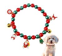 Nœud Papillon Chat avec Cloche chaîne de Cou Chiot Pendentif Mignon | Collier chiot de Noël Pour Anniversaire Fête Festival d'Hiver Race Moyenne Grande Accessoire Photo Déguisement Le père Noël