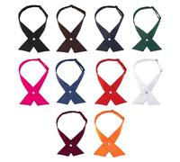 Nœud papillon croisé pour femme - Uniforme d'écolière japonaise réglable avec bouton - Accessoires pré-noués, vert, 73x6cm(28.74x2.36in)