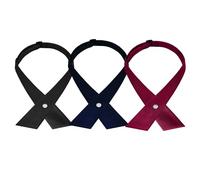 Nœud papillon croisé pour hommes et femmes, adolescentes, filles ou garçons, uniforme scolaire et cosplay WB-T6, Lot de 3 - Noir, bleu marine, marron, taille unique