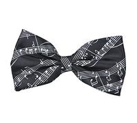 Nœud papillon déjà noué de Punk - Motif de notes de musique - 6 couleurs - Cadeau d'anniversaire pour des occasions décontractées ou formelles Noir