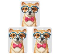 Nœud papillon doux pour chien de compagnie, désodorisant surdimensionné pour voiture, maison, bureau, 3 pièces carrées à suspendre, cartes parfumées durables pour voiture, maison, bureau - Style noir