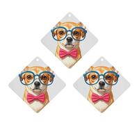 Nœud papillon doux pour chien de compagnie, désodorisant surdimensionné pour voiture, maison, bureau, 3 pièces de losange à suspendre, cartes parfumées durables pour voiture, maison, bureau - Style