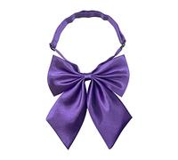Nœud papillon élégant en satin pour femmes et adolescentes, accessoire pour uniforme scolaire, remise de diplôme ou t-shirt W-B1, violet