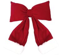 Nœud papillon en coton de soie à bord blanc conçu pour la décoration de sapin de Noël, les fêtes et les accessoires de photographie avec rembourrage en coton doux (2)