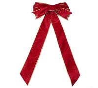Nœud papillon en velours pour décoration de Noël Bordeaux 27 cm | Design facile à tirer, pour une forme de nœud instantanée, pas besoin de compétences de nouage, parfait pour un emballage