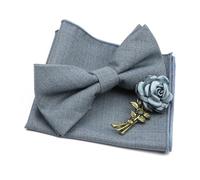 Nœud papillon Ensemble de broches à nœud papillon mariage for hommes, romantique, couleur unie, en Fiber, fleur, épingle revers, bleu, rose, cravate, costume, accessoire chemise(Color7-4)