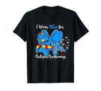 Nœud Papillon I Wear Blue pour la Sensibilisation à l'Autisme T-Shirt