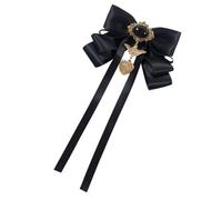 Nœud papillon long ruban broche à clip sur pendentif angélique réglable pour uniformes scolaires mariage cravate femme, One Size, Comme décrit