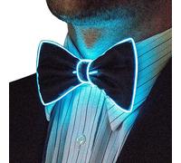 Nœud papillon lumineux pour homme - Noeud papillon lumineux à LED dans le noir - Avec 3 modes de flash - Nœud papillon lumineux réglable - Nœud papillon LED clignotant - Pour fête, bar, cosplay, Noël,