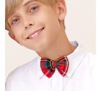 Nœud Papillon Noël Enfant Tartan Rouge Rouge Tartan 9/10A