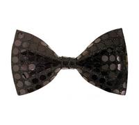 Nœud papillon - PAILLETTE - Noir - 100% polyester - Élastique - 12x8 cm
