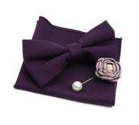 Nœud papillon pour femme Ensemble de broches à nœud papillon mariage for hommes, romantique, couleur unie, en Fiber, fleur, épingle revers, bleu, rose, cravate, costume, accessoire chemise(Color9-1)