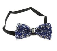 Nœud papillon pour homme avec strass incrustés, 20 coloris disponibles - Bleu - Taille Unique