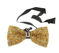 Nœud papillon pour homme avec strass incrustés, 20 coloris disponibles - Or - Taille Unique