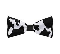 Nœud papillon réglable pour homme, motif vache à pois noirs pour fête, affaires, mariage, bal de fin d'année, Vache noire et blanche.
